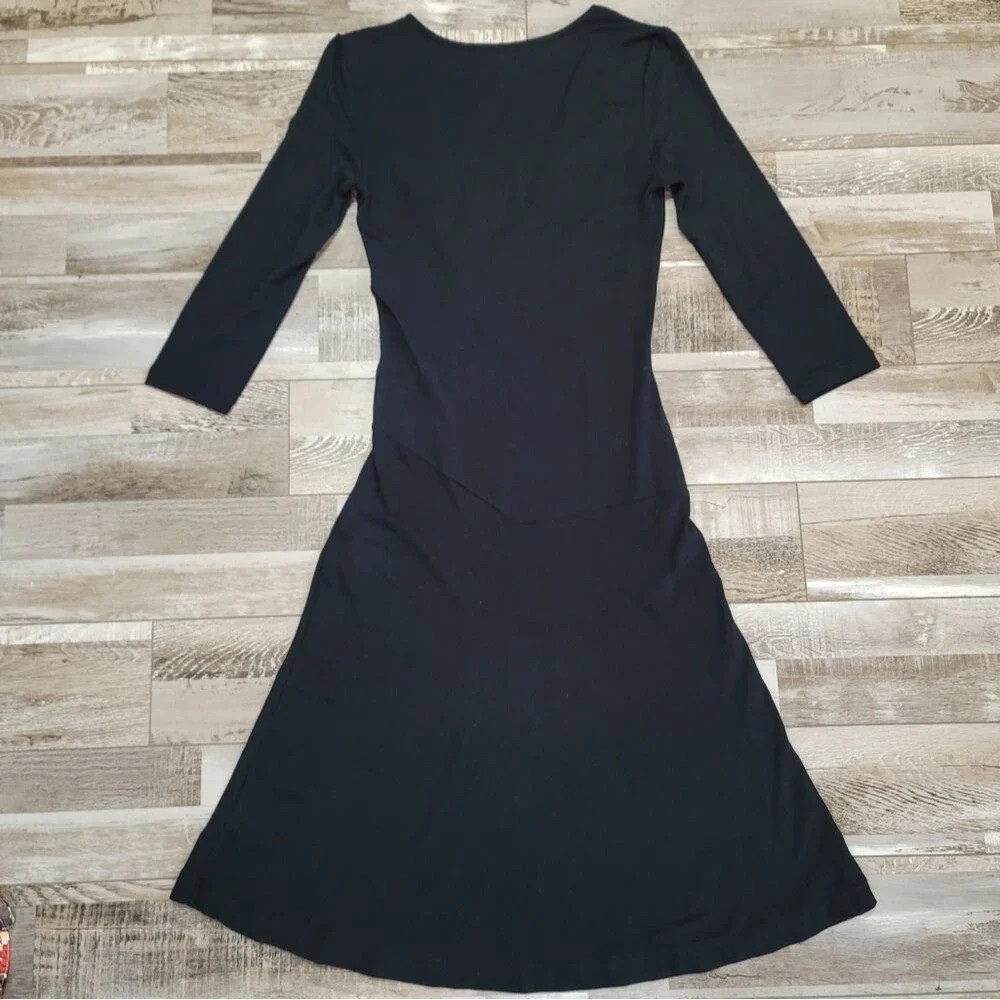 Free People Black Stretch Faux Wrap Dress Size Small